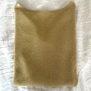 Zara Metallic Gold Knit Sweater